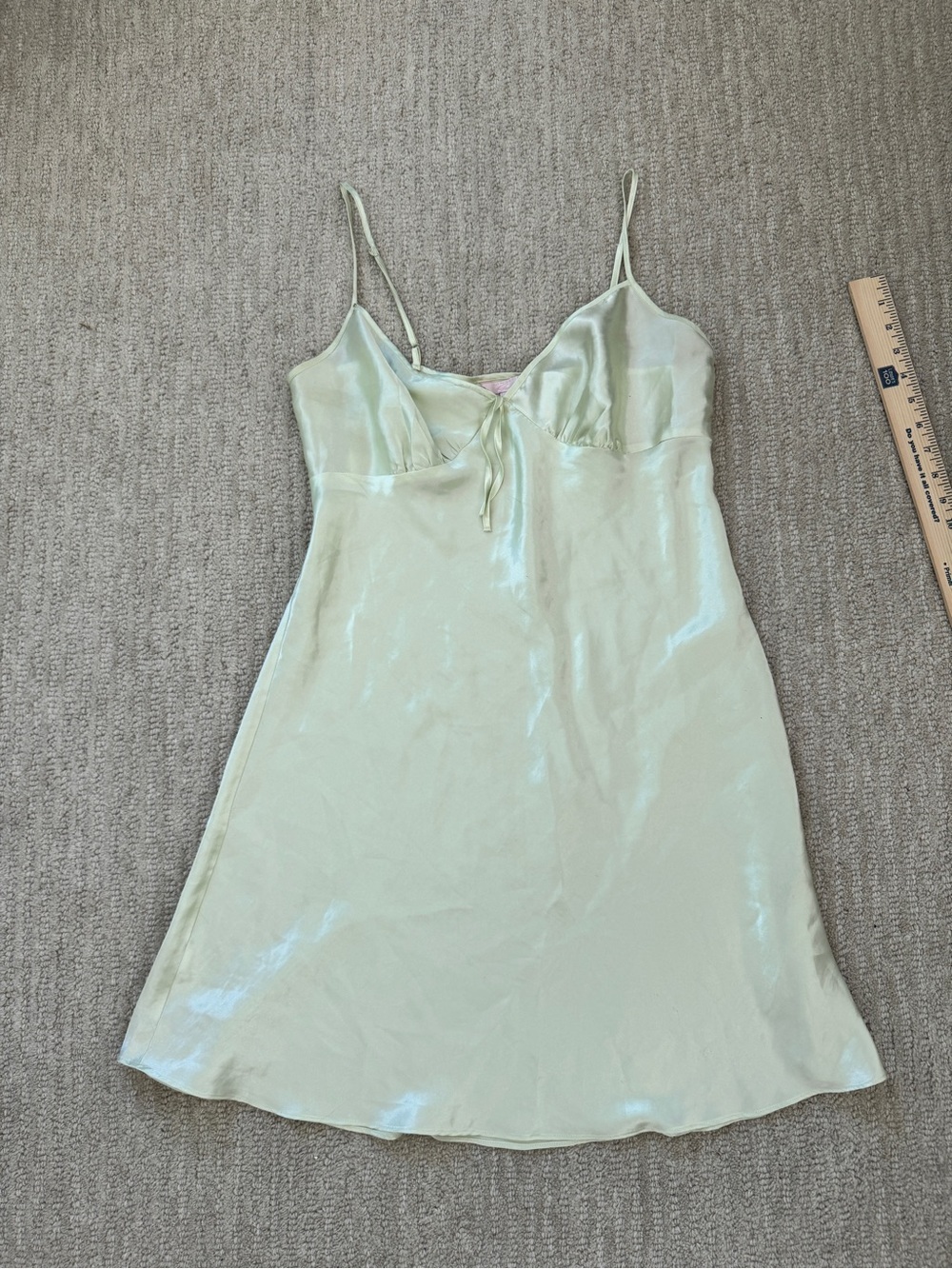 American Vintage Pale Sage Satin Slip Dress with Adjustable Straps
